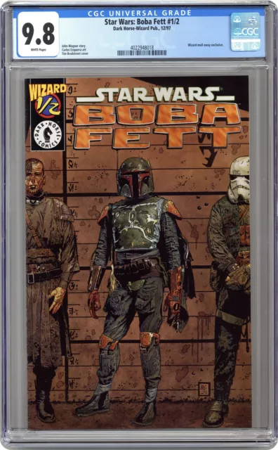 Star Wars Boba Fett Wizard 1/2 # 1 Bradstreet COA Cgc 9.8 1997 4022948018