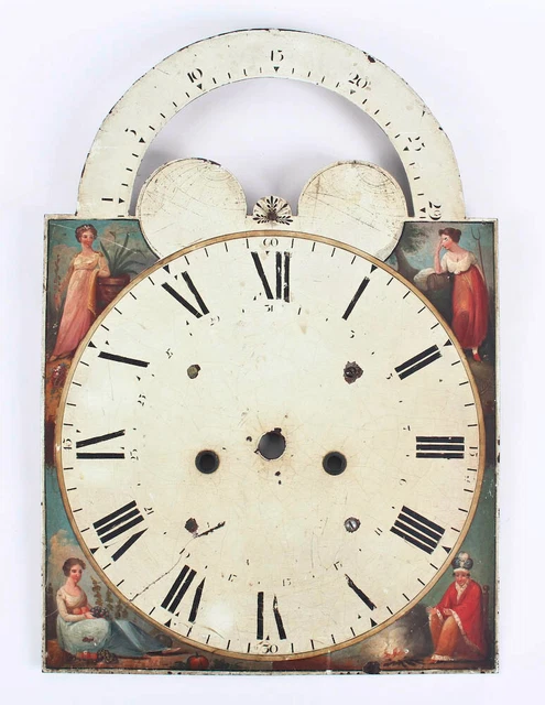 English 8 day grandfather clock painted dial only @ 1795 Original