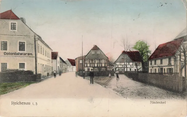 396642) AK Niederdorf Reichenau in Sachsen bei Görlitz heute Polen gelaufen 1907