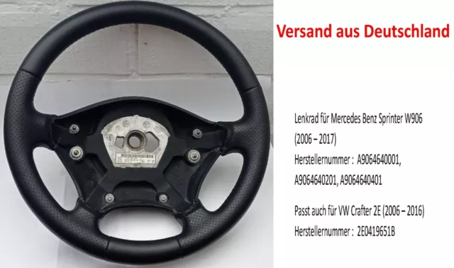 Lenkrad Mercedes Benz Sprinter W906 A9064640201 Crafter Lederlenkrad NEU BEZOGEN