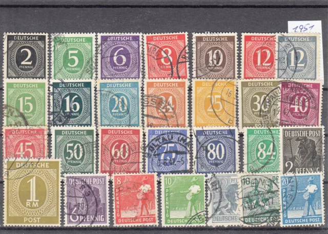 Lot Briefmarken Stamps Germany alliierte Gemeinschaftsausgabe o (1951)