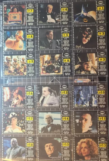 BATMAN RETURNS STICKER CARDS DYNAMIC MARKETING AUSTRALIA 1992 Cards  1-18