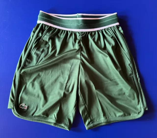 New Men's Lacoste Sport Daniil Medvedev Tennis Shorts Pine Green Size Small FR 3