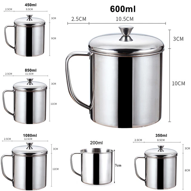 Edelstahl Outdoor Travel Campingbecher Home Wasser Kaffee Teetasse Mit Deckel