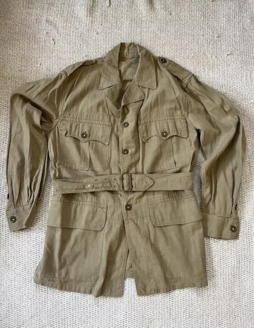 WWII BRITISH MILITARY Tropical Khaki Bush Jacket $119.02 - PicClick