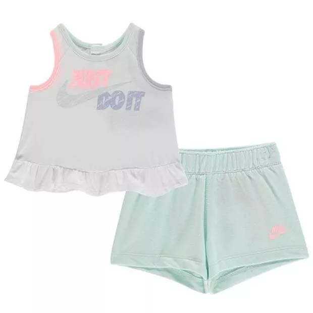 Nike Baby Girls Fresh Chalk T Shirt and Shorts Set Outfit Age 12 Months RRP £28