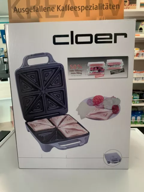 Cloer Sandwichmaker XXL Cloer-6269 4 Sandwiches, American Toasts NEU