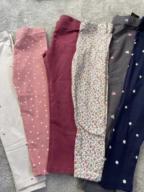 NEXT confezione da 6 leggings F&F h&m età 5-6 anni pacchetto leggings