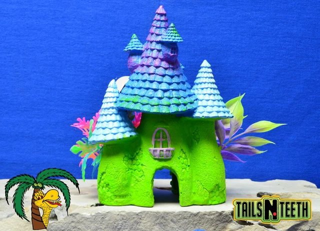 Marina iGlo Fantasy House 8" (20cm) Aquarium Ornament - Glows Under Blue LEDs 3