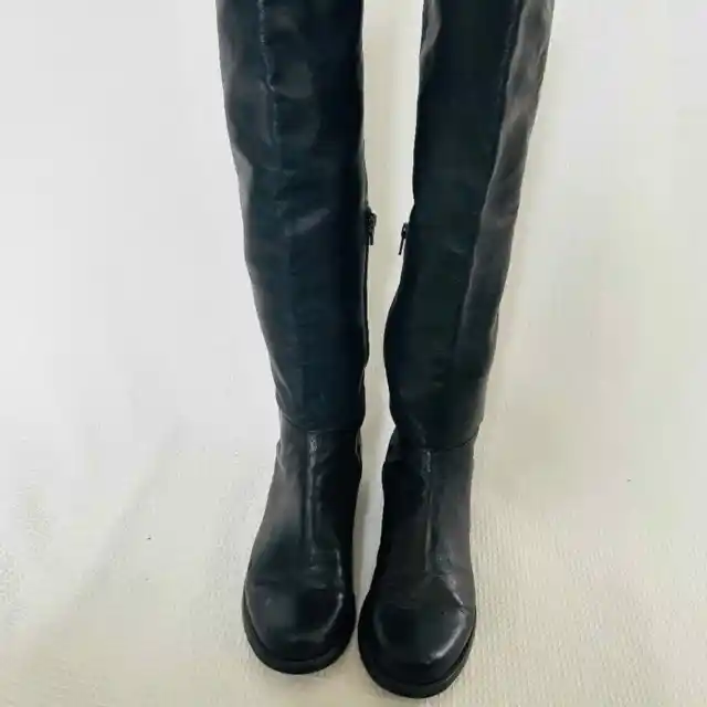 Stuart Weitzman Black Over-the-knee Leather Boots | Size 8.5