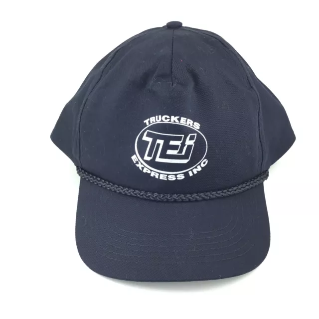 TRUCKERS EXPRESS Inc TEi Black Baseball Cap Hat SnapBack Mens Size Cotton Blend 2