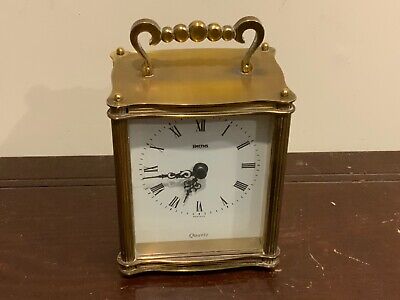 Carriage clock quartz Smiths brass cased
