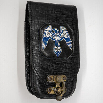 Leather Odin Raven Celtic Mobile Cellulare Marsupio Fondina Portafoglio Biker Viking