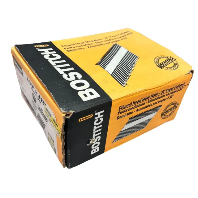 BOSTITCH F33PT 33-Degree Paper Tape Framing Nails 2 3/8 x .113” 60mm x 2.9mm 8D