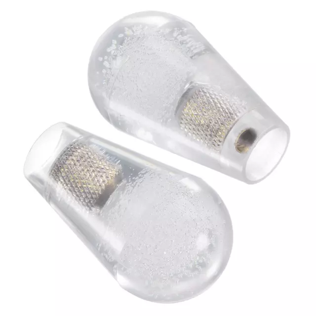 Ellipse Ovale Joystick Tête Bascule Boule Haut Poignée Jeu Arcade Blanc 2Pcs