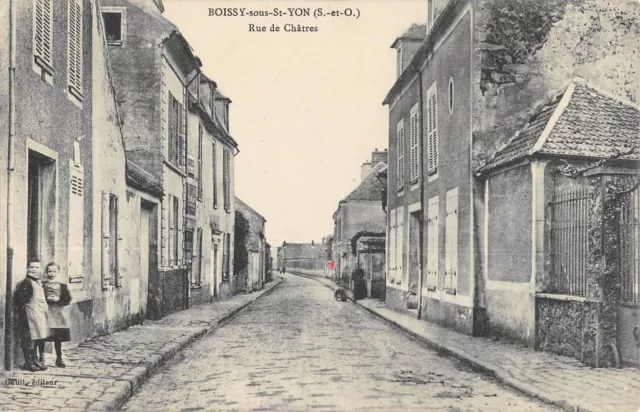 Cpa 91 Boissy Sous Saint Yon / Rue De Chatres