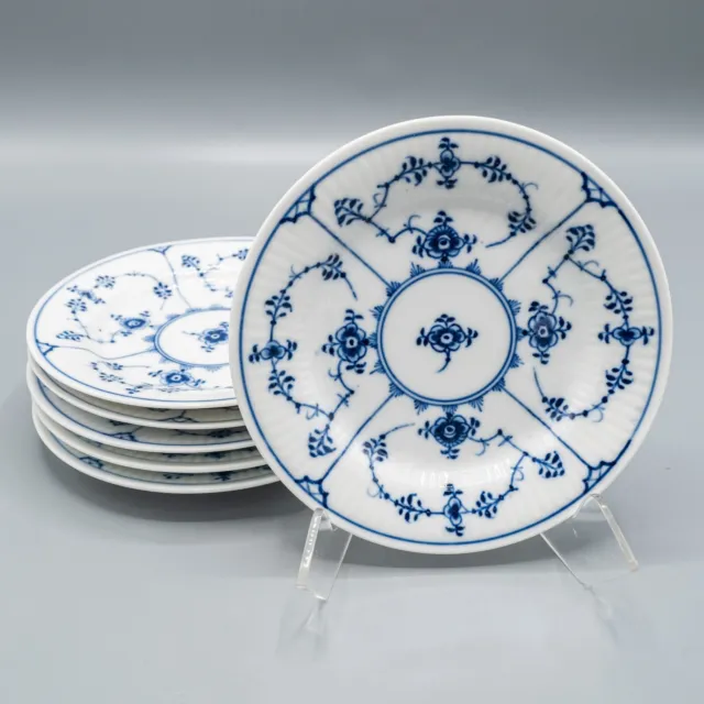 READ Royal Copenhagen Blue Fluted Plain 182 Bread Plates Set of 6-5 1/2"