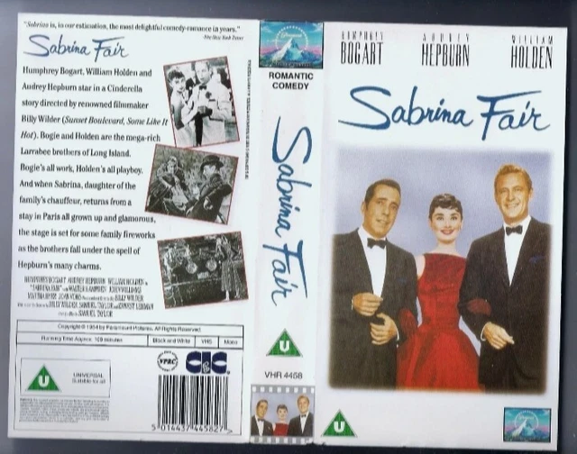 Sabrina Fair Script VHS VIDEO SABRINA FAIR Audrey Hepburn, Humphrey Bogart, William Holden ...