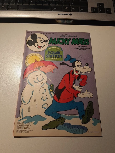 Micky Maus Nr.4  Jahrgang 1981 Mit Bastelbeilage & Schnipp
