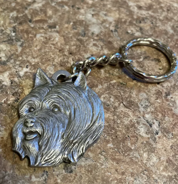 Rawcliffe Pewter I Love My Silky Terrier Dog Vintage Keychain