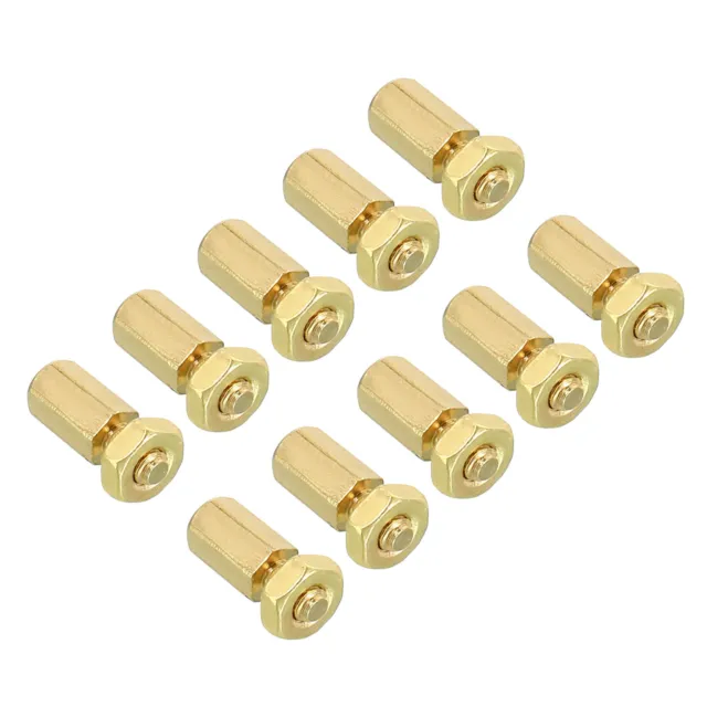 5mm+3mm M2 Standoff Screws 100 Pack Brass Hex PCB Standoffs Nuts Gold Tone