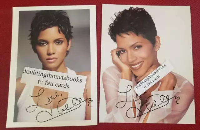 Halle Berry  SET of 2  oversized Vintage Photo TV Fan CardsTamkin