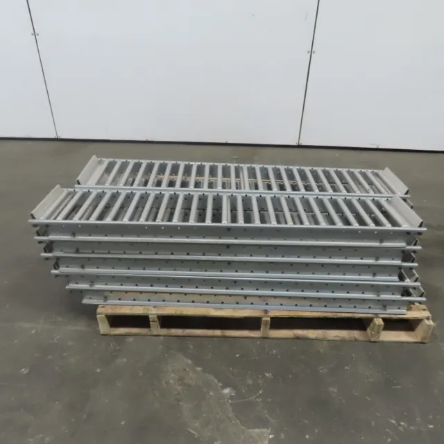 Shelf-less Carton Flow Gravity Roller Conveyor 9-1/2" x 48" Lot of 10