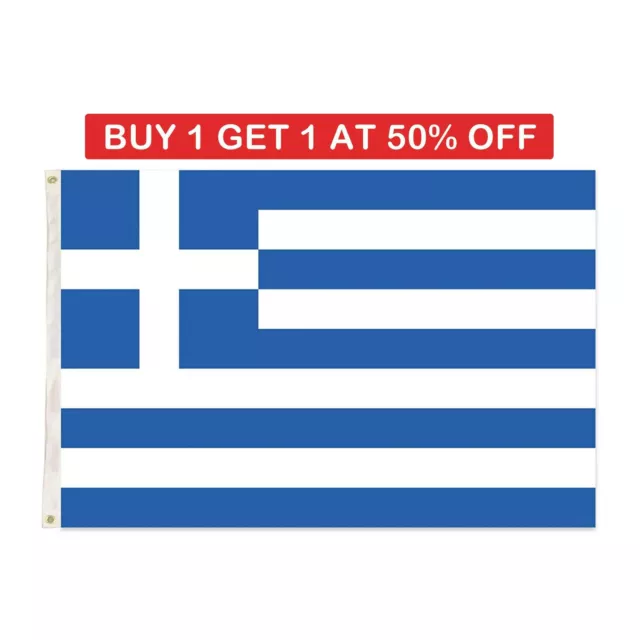 Large Greek Flag 5X3FT Greece National Sports Football World Cup Fan Supporter