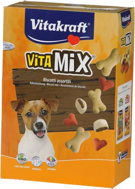 Vitakraft Vita Mix Biscotti per Cani Mix 3 Varianti di Gusto e Forma Snack 400 g