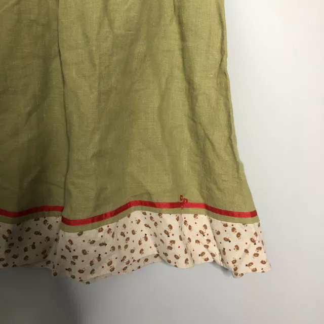 Samantha K Boho Peasant Olive Print Embroidered Sleeveless Dress 2