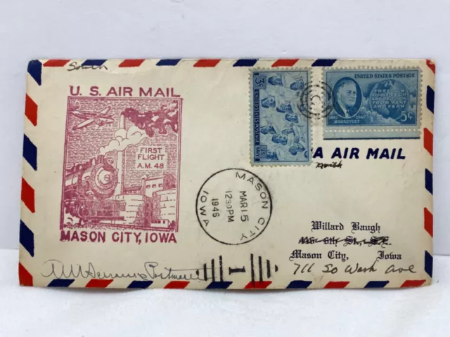 1946 First Flight Us Air Mail Route Am 48 - Mason City, Iowa - #95