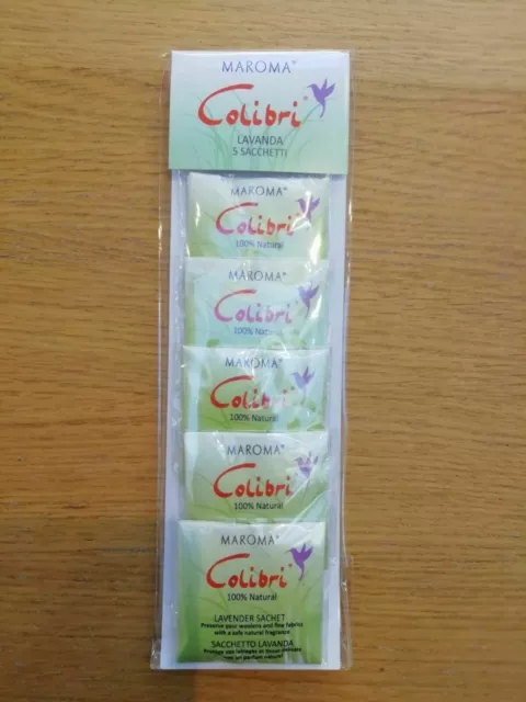 Colibri Clothes Drawer Moth Repellent Sachets Mini Pack of 5 - Lavender