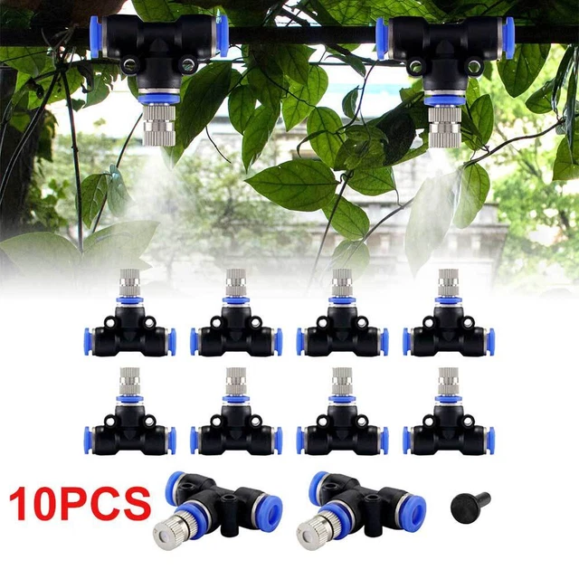 10PCS MISTING NOZZLES Water Mist Spray Head Irrigation System For
