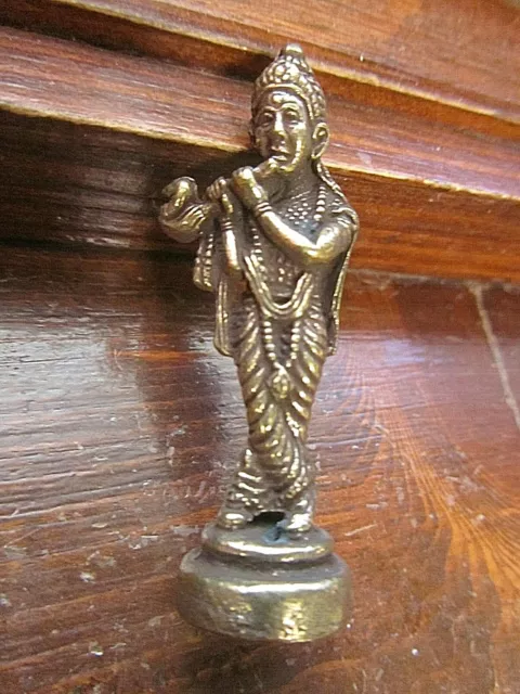 Krishna Brass Supreme Personality of Godhead Golden Mini-Statue