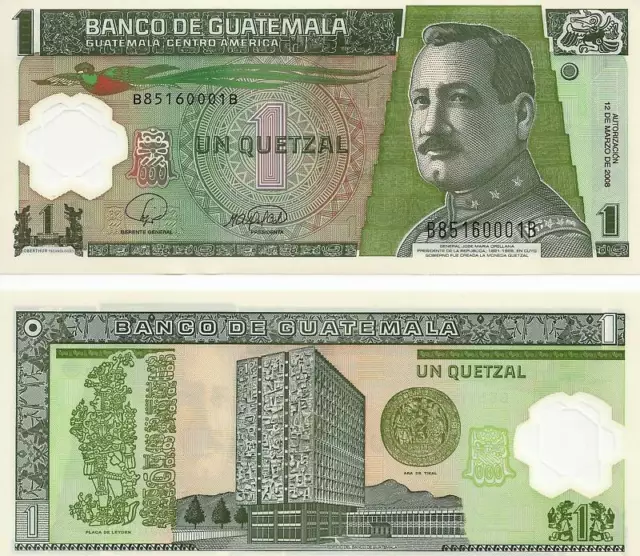 Guatemala One Quetzal 2008 Uncirculated Note