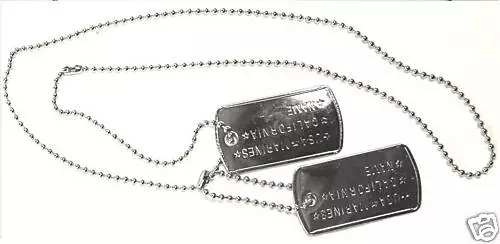 Collar Placa Militar Aluminio Doble Infantería de Marina