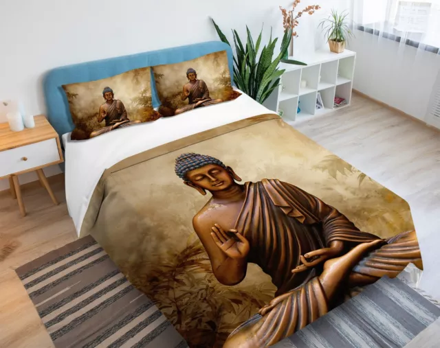 3D Buda Estatua C7230 Cama Cojín Cojín Manta Edredón Conjunto Amy