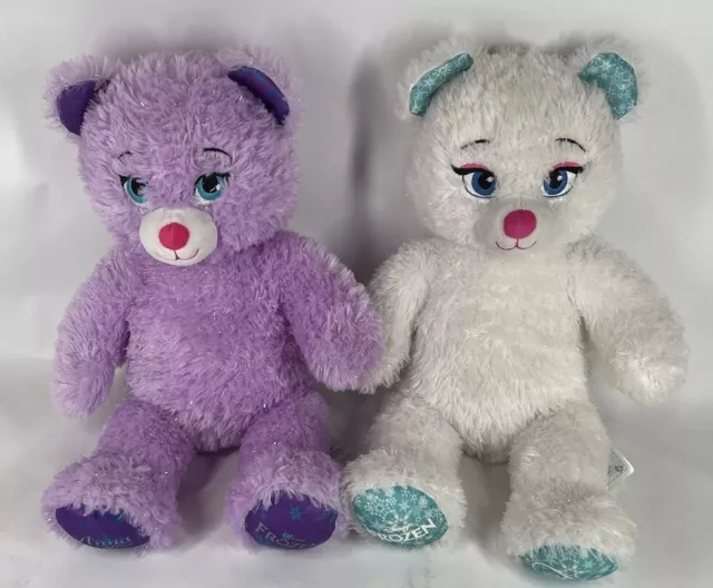 Build-A-Bear workshop Anna and Elsa bears Disney Frozen Good Condition