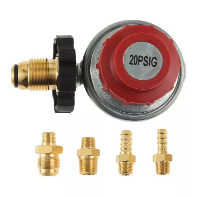 0-20Psi POL High Pressure Adjustable Propane Regulator Valve With 4Pcs Adapters