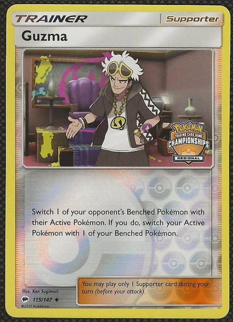 Pokemon GUZMA 115/147 Regional Championship Promo Burning Shadows English NM