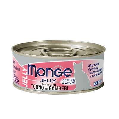 Monge jelly gatto adult tonno e gamberi scatolette umido gatti in gelatina 80 gr