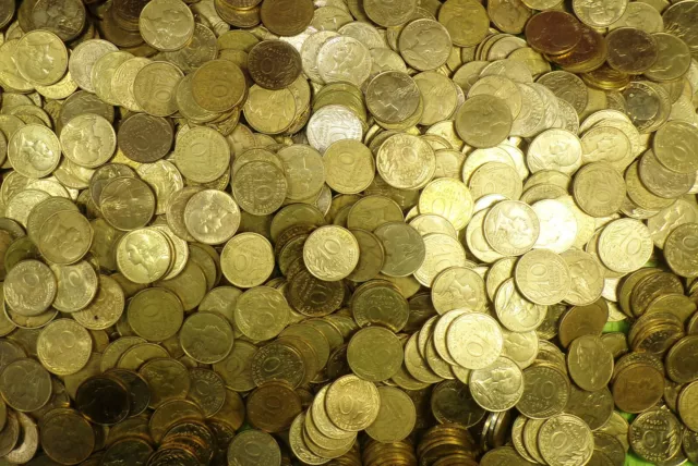 Lot 150 pièces monnaies 10 dix centimes de francs Marianne Lagriffoul à trier