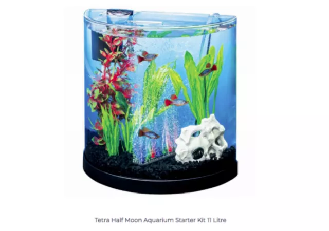 NEW Tetra Colour Fusion 11L Half Moon Start Kit Fish Tank