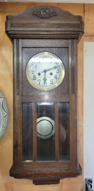 Antique Gustav Becker Silesia P42 Wall Clock, With Pendulum & Key - Not Working