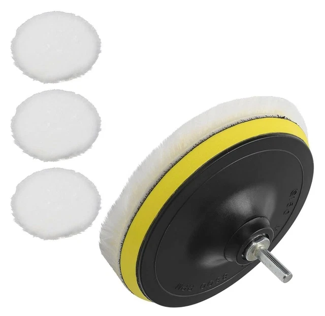 5pcs 6" Buffing Polishing Pads Wool Wheel Mop Set For Car Polisher Drill Adatper