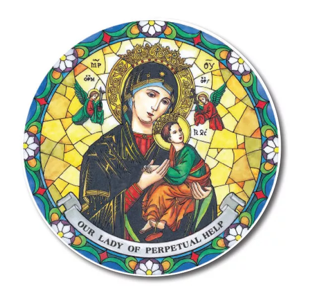 Nostra Signora Di Perpetuo Aiuta Suncatcher Vetrata Adesivo 15.2cm