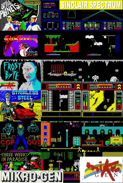 Sinclair Spectrum Graphics SINCLAIR SPECTRUM -- Mikro-Gen -- # Verschiedene Titel Zur Auswahl ...
