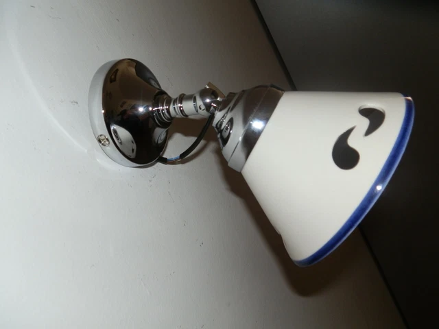Applique in ottone lucido cromato acciaio argento con ceramica traforata 1 luce