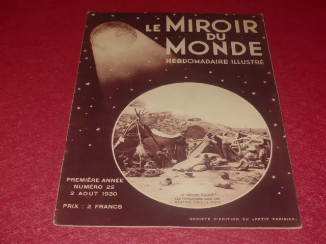 [PRESSE 1930 PHOTOS] LE MIROIR DU MONDE # 22  2 AOUT  1930 Coupe Davis Borotra