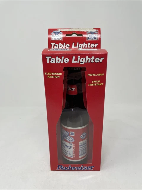 Budweiser Beer Bottle Table Lighter Refillable New In Box